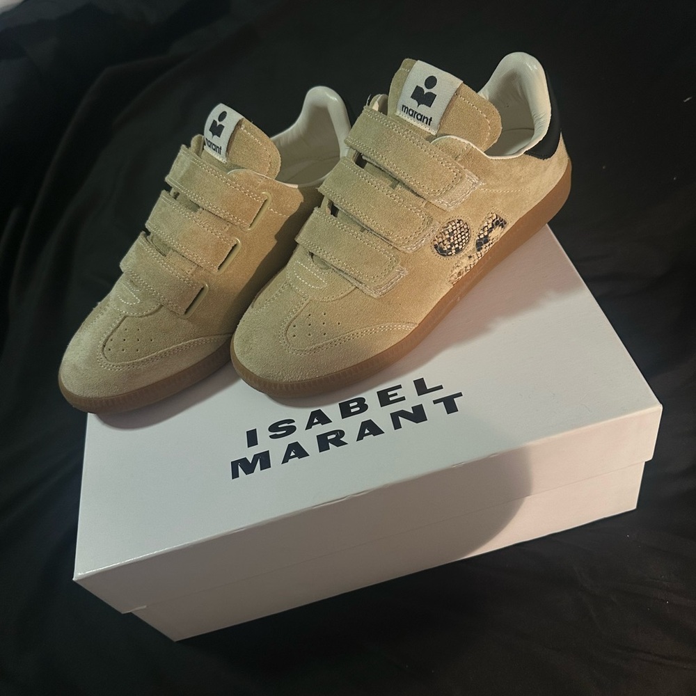 Isabel Marant Beige Suede Sneakers